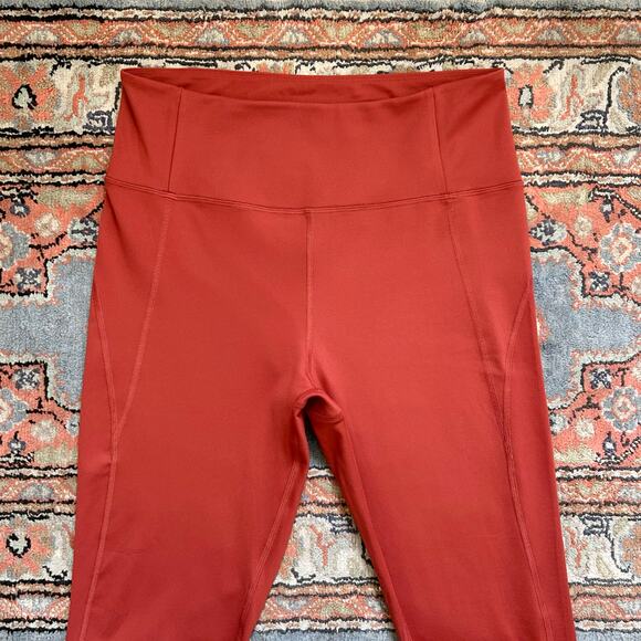 Girlfriend Collective Rust Orange High-Waisted Leggings - Picture 2 of 5